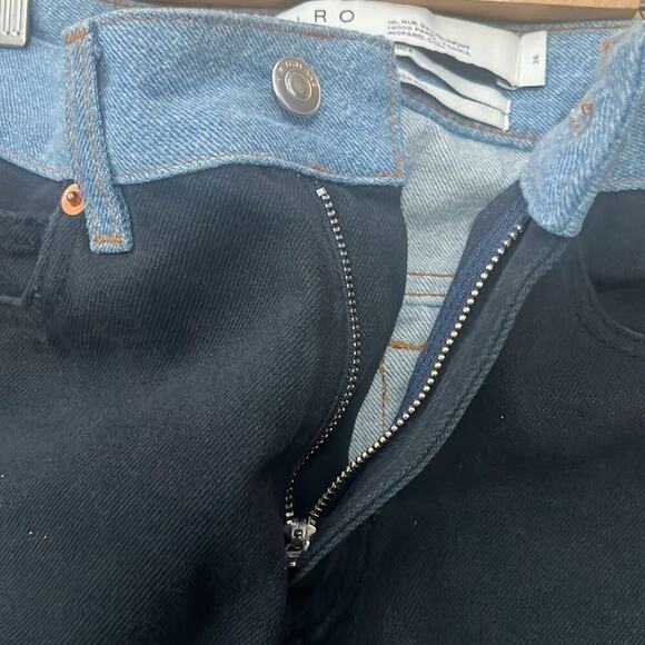 IRO STRAIGHT LEG HIGH RISE JEANS RAW TWO‎ TONE HEM MADE IN ITALY SIZE 26 - Picture 10 of 10